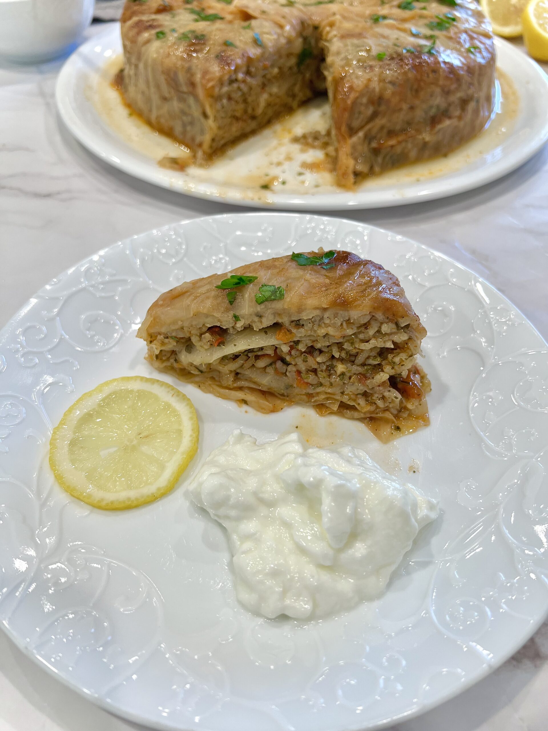 Stuffed cabbage cake Baiti Ana