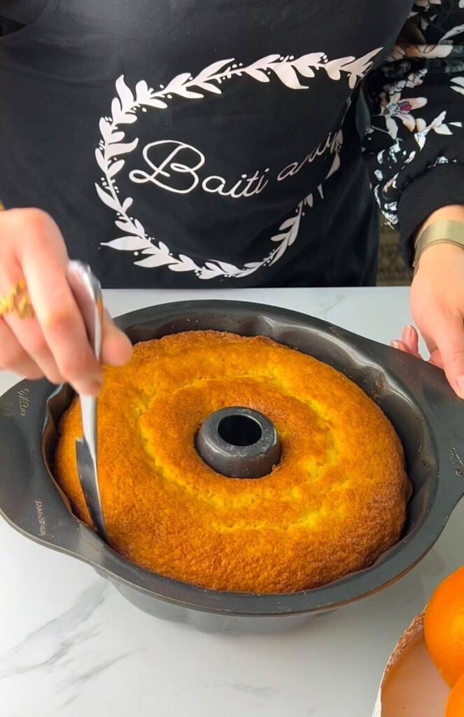 orange cake fresh from the oven 