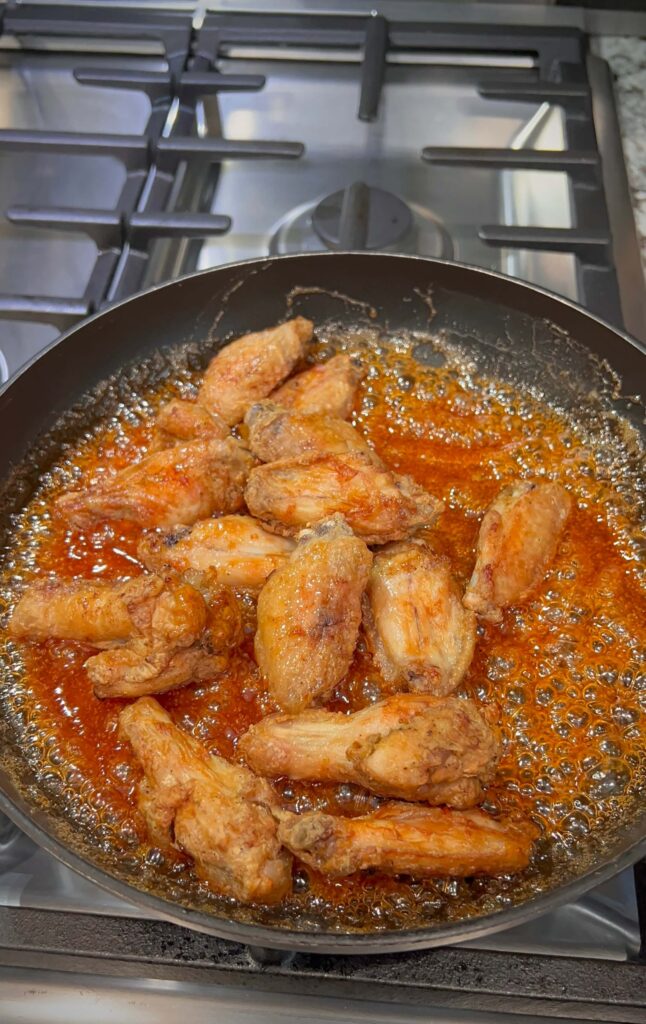 Honey hot crispy chicken wings 