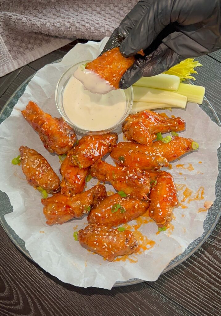 Crispy honey hot chicken  wings 