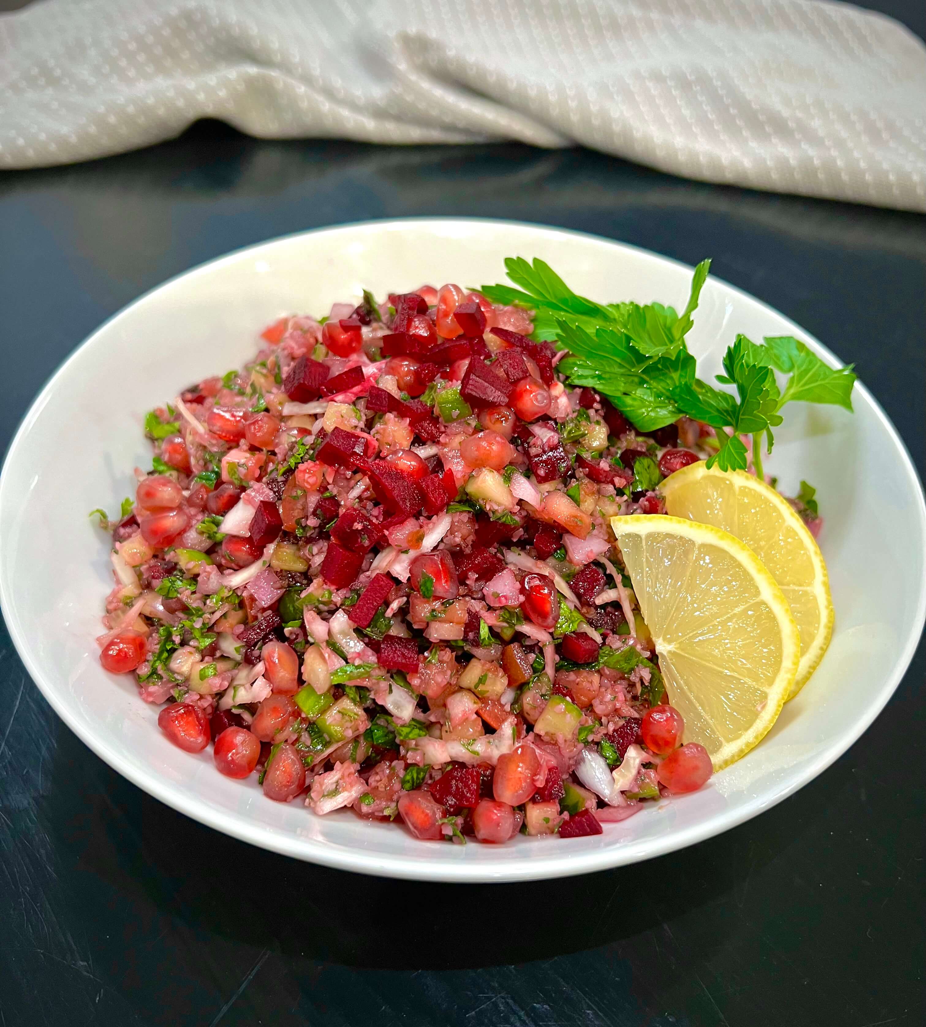 Pomegranate beet salad