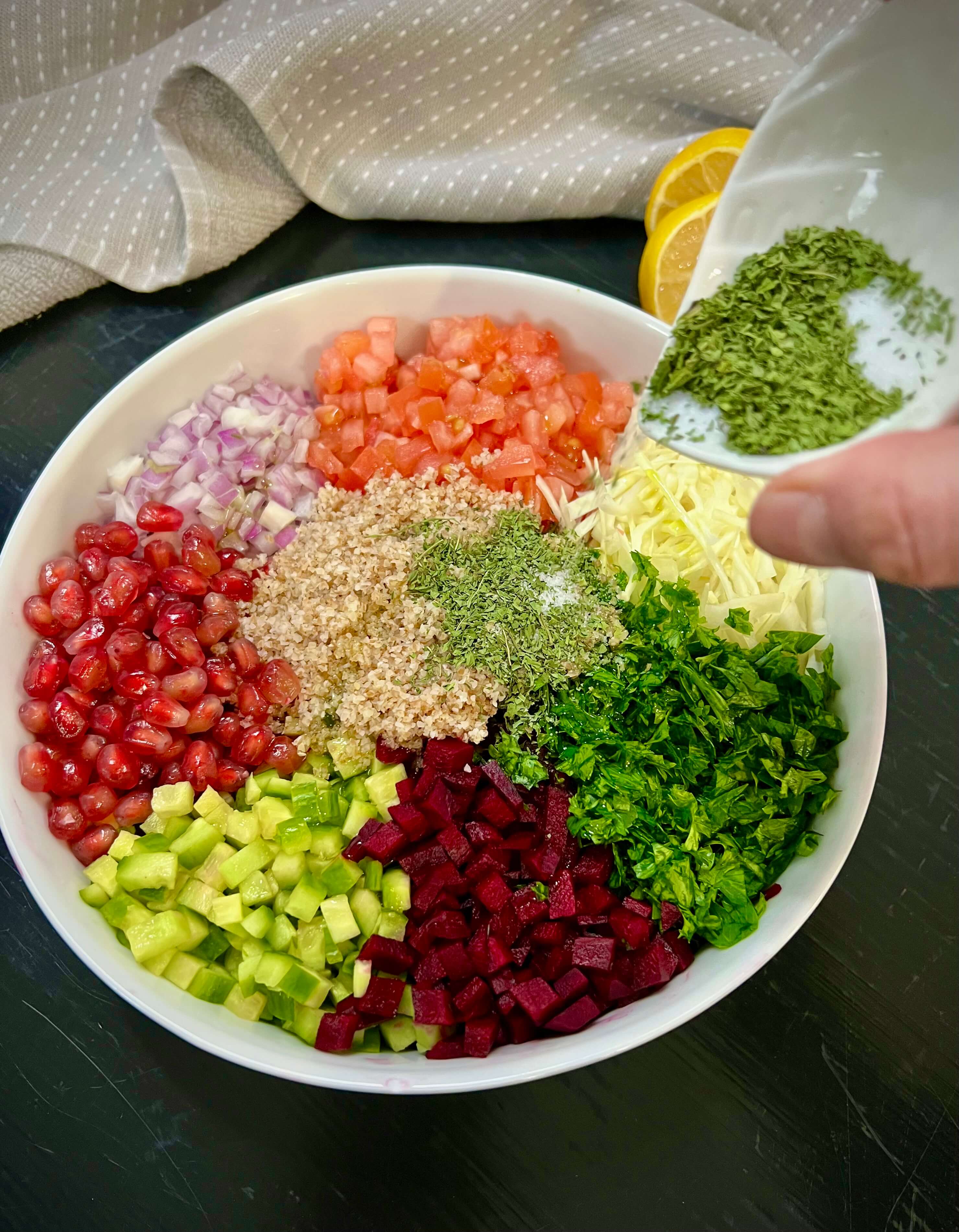 Pomegranate beet salad