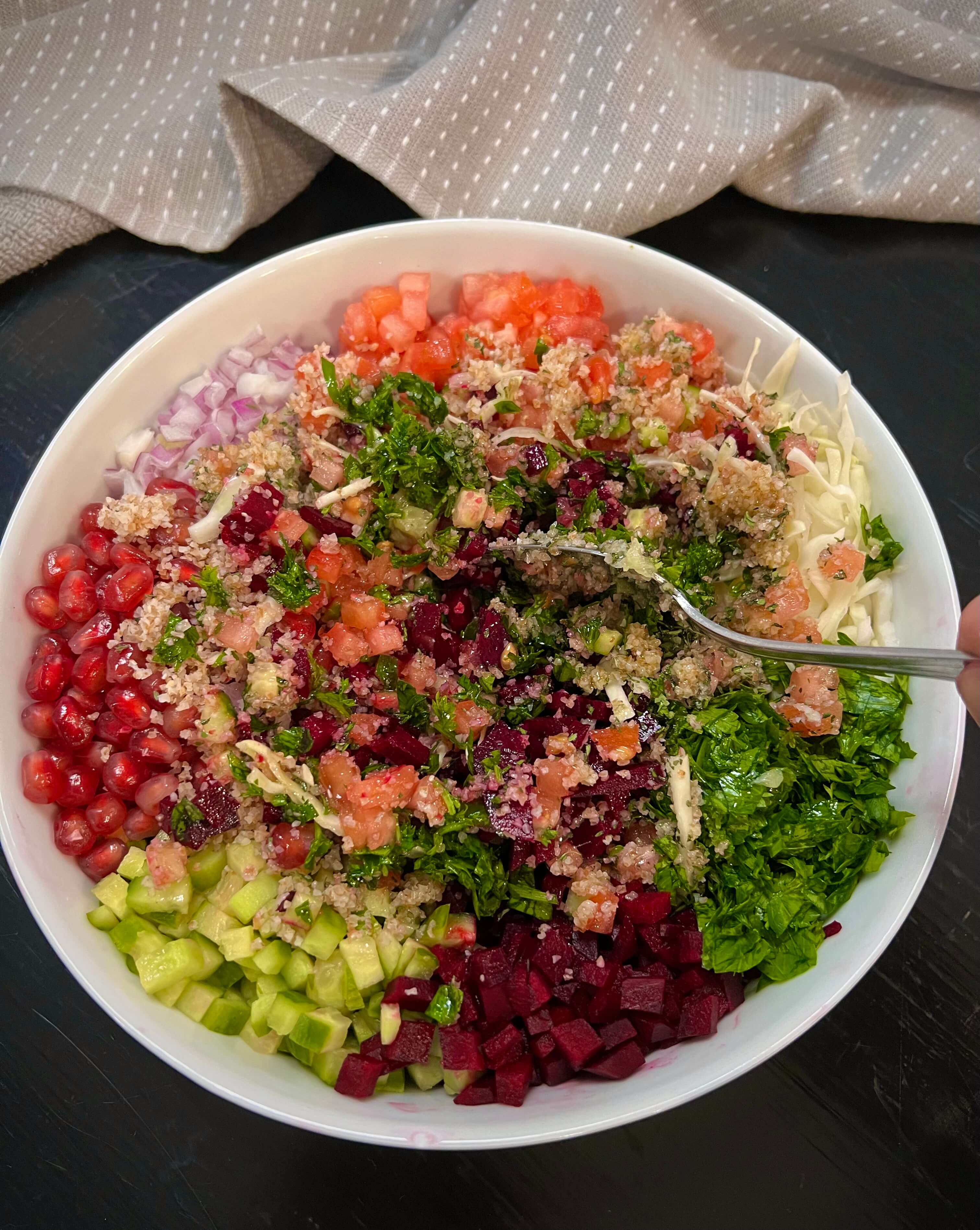 Pomegranate beet salad