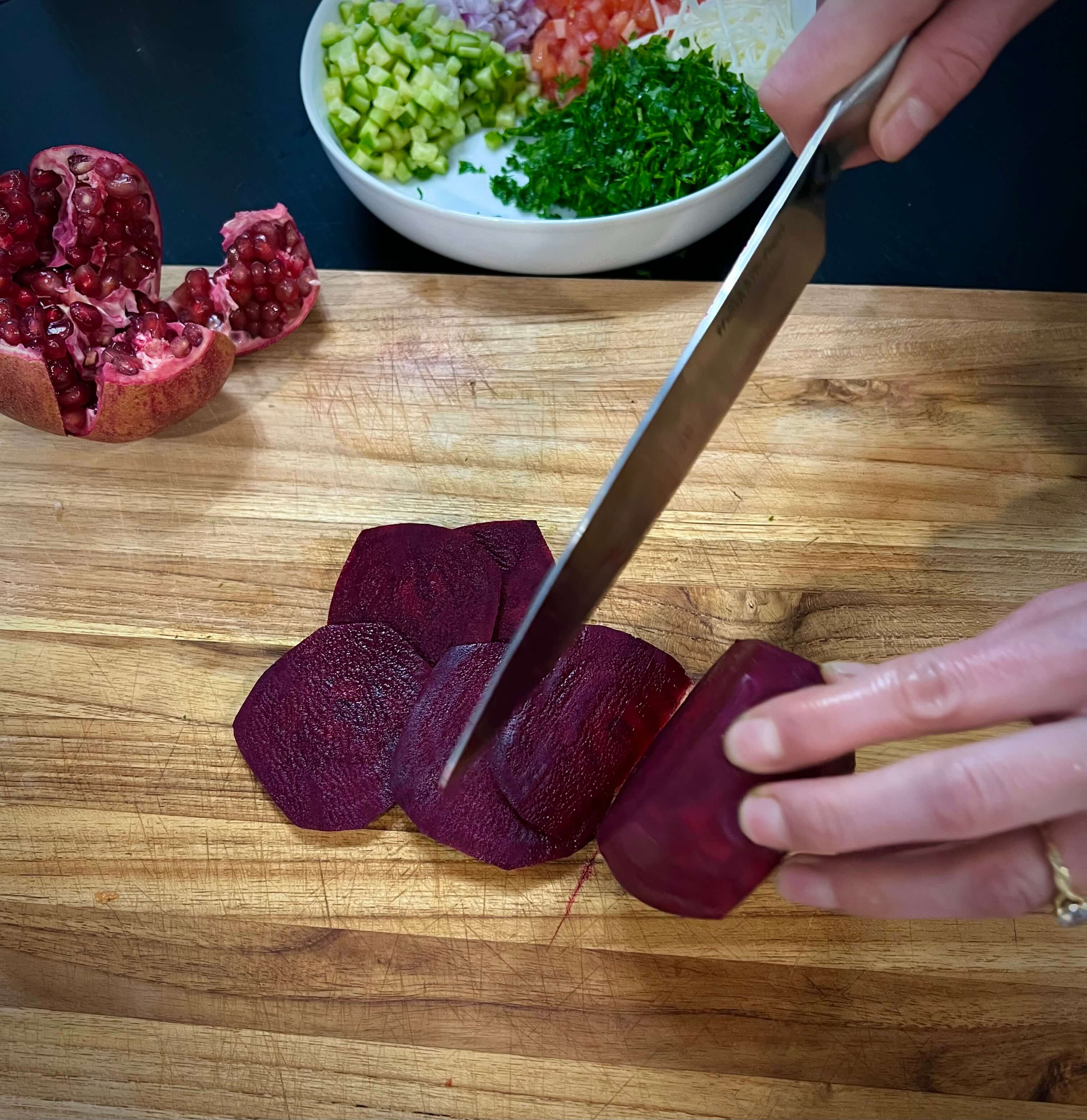 Pomegranate beet salad