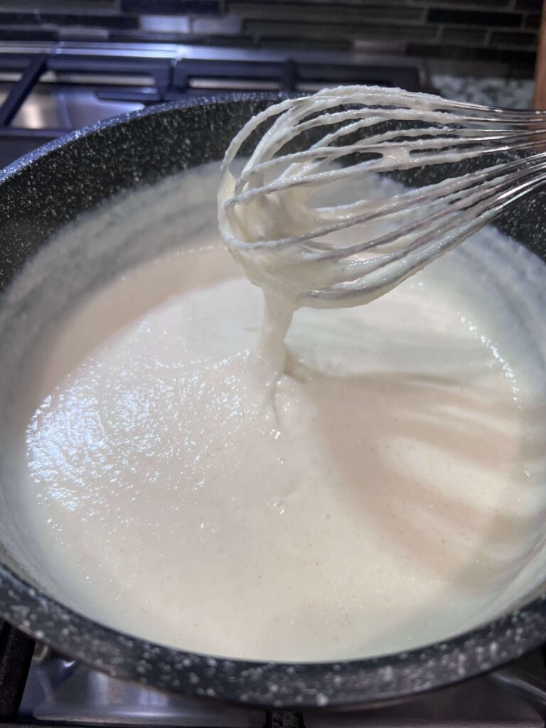 Preparing Layali lubnan pudding 