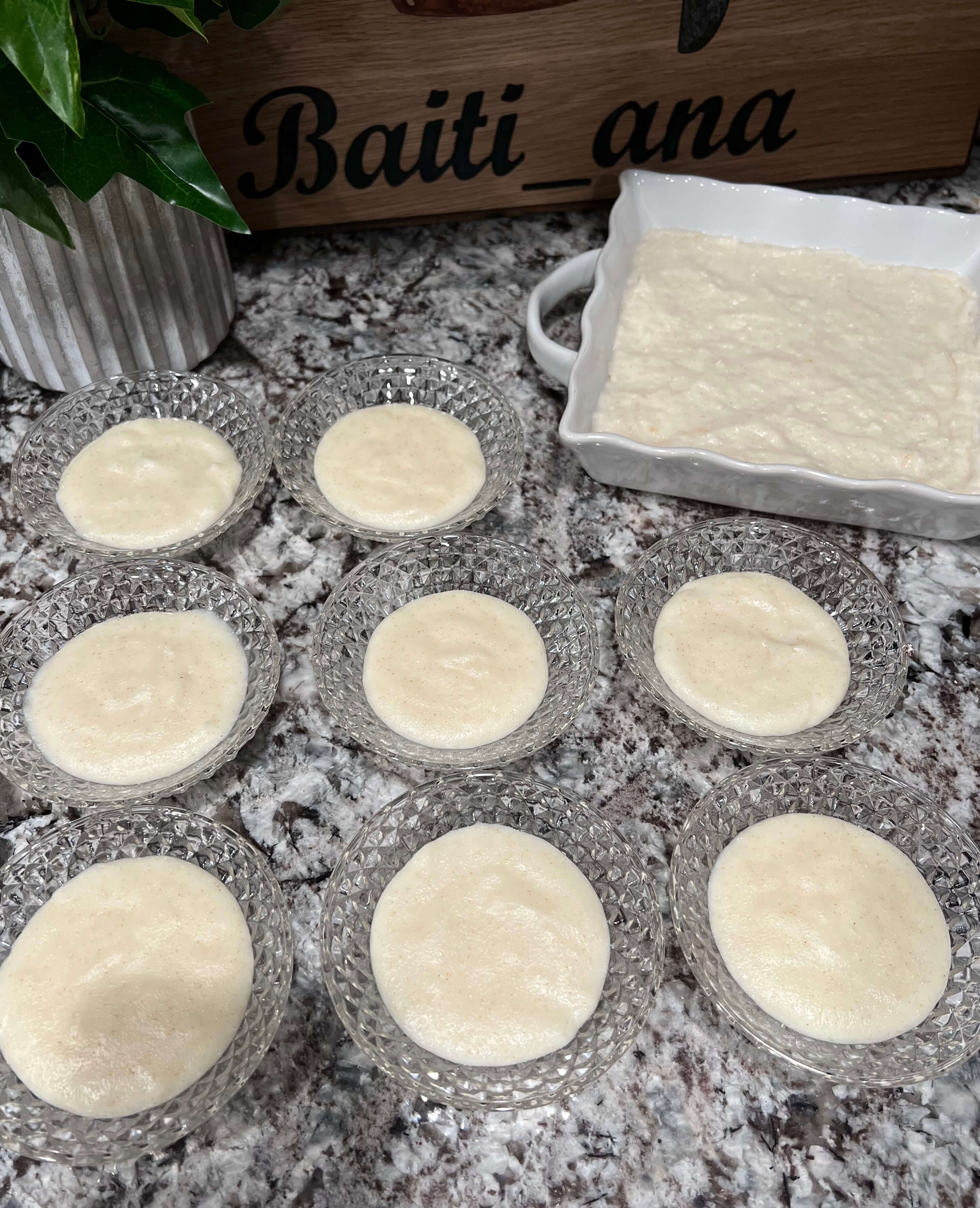 Preparing Layali lubnan pudding 