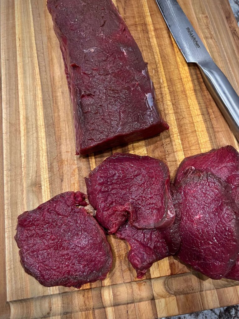 Tenderloin cut into thick pieces 