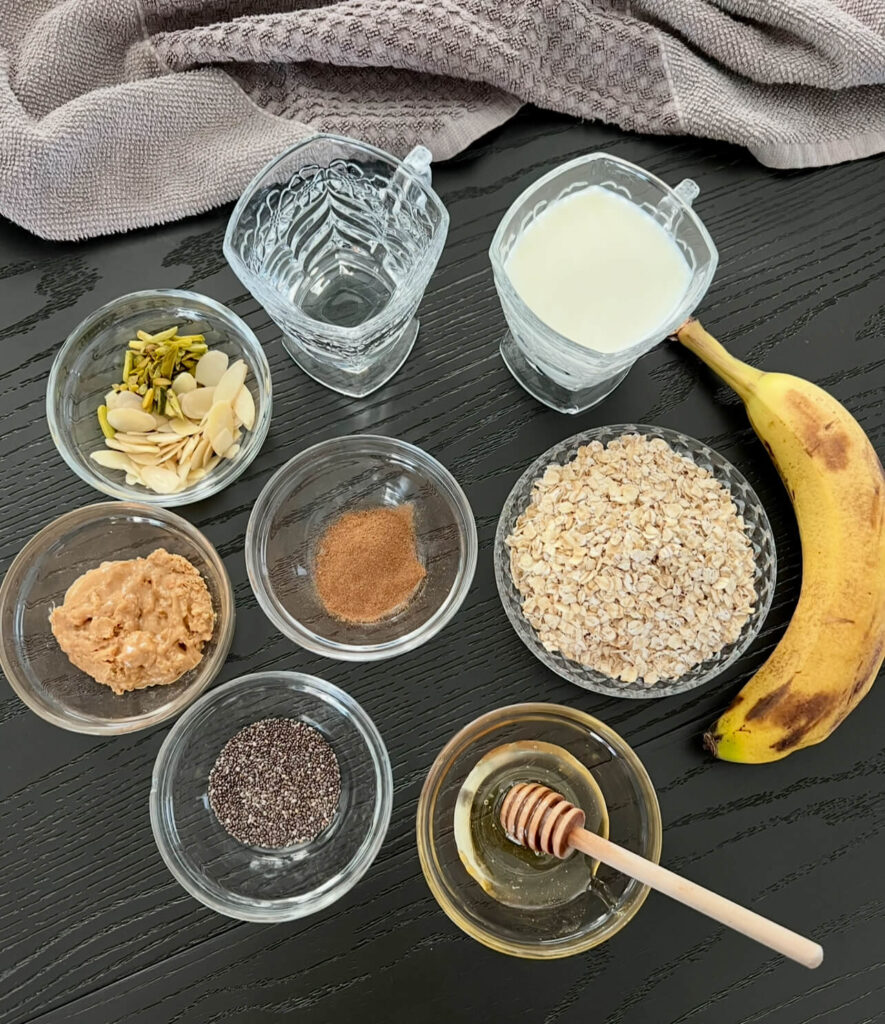 Peanut butter banana oatmeal Ingredients