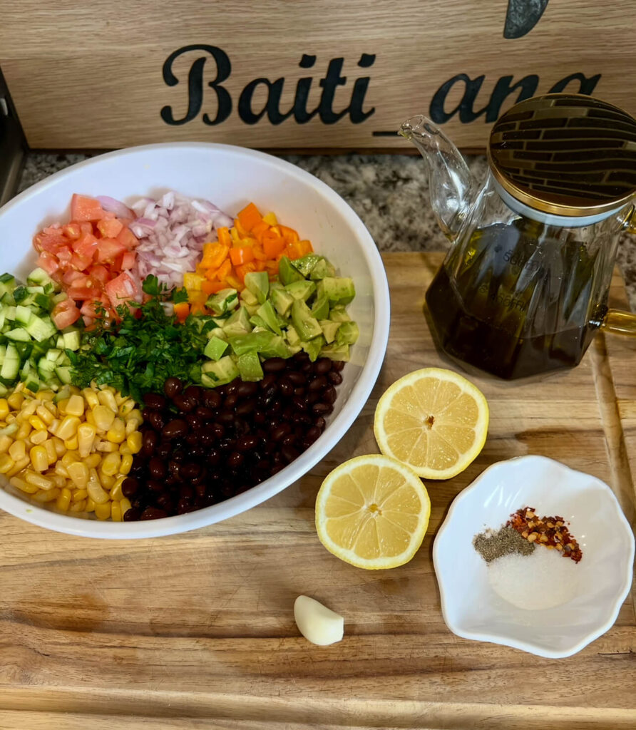 Black bean salsa Dressing ingredients 