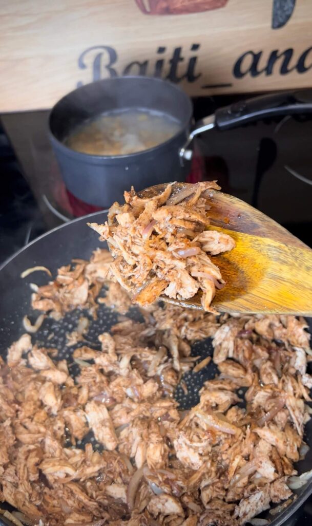 Prepare chicken Musakhan for the fatteh 