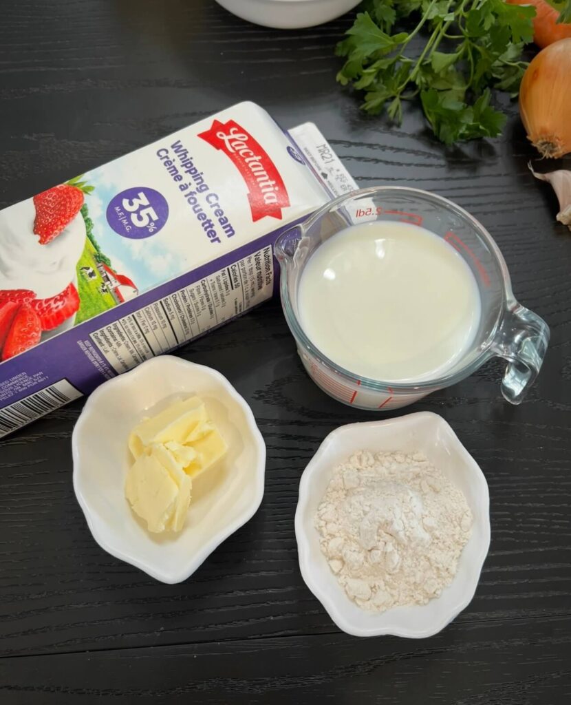 Creamy mix ingredients 