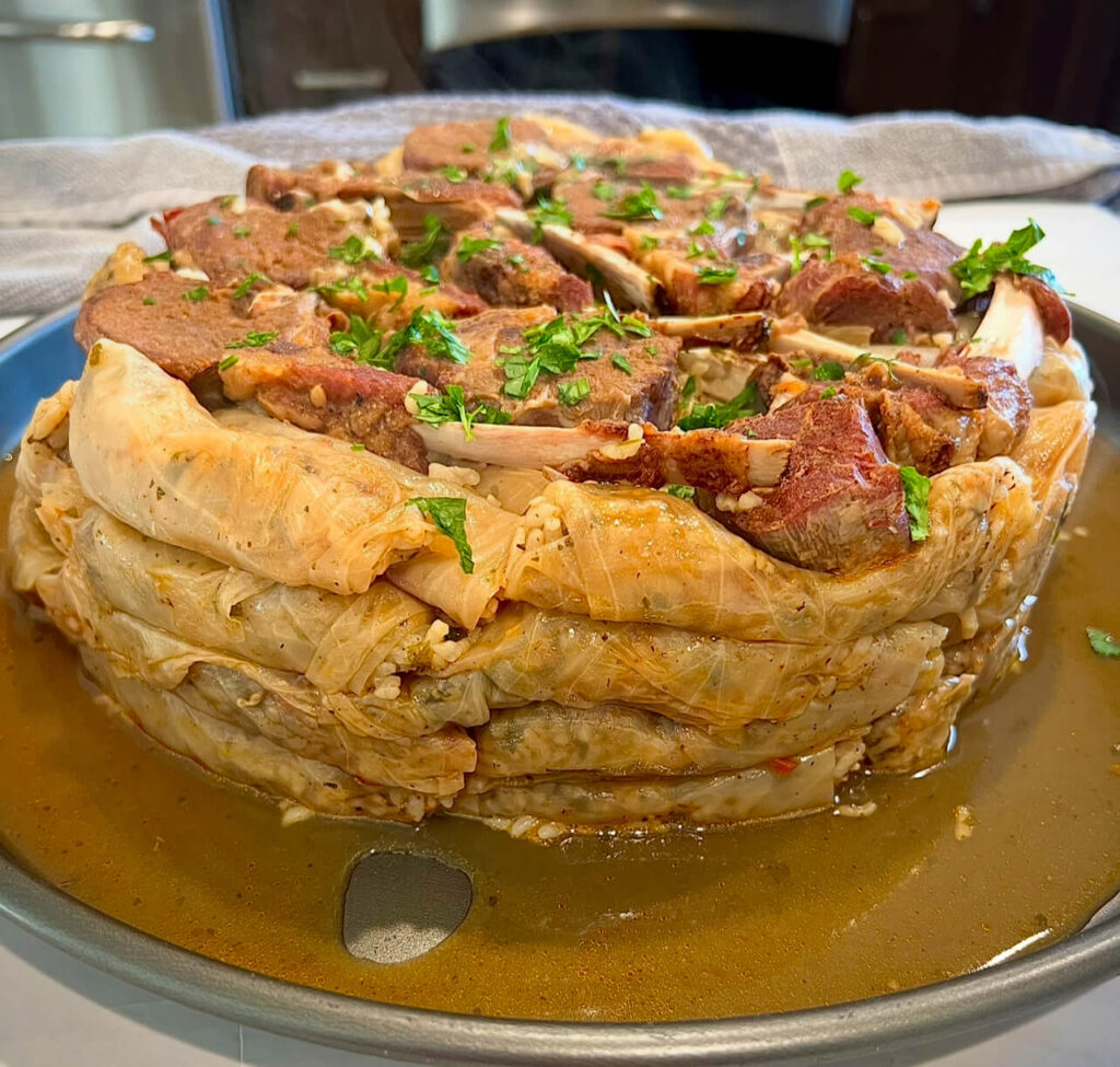Lebanese stuffed cabbage rolls