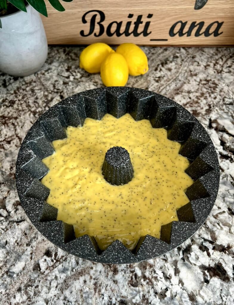 Preparing the Lemon poppy seed cake