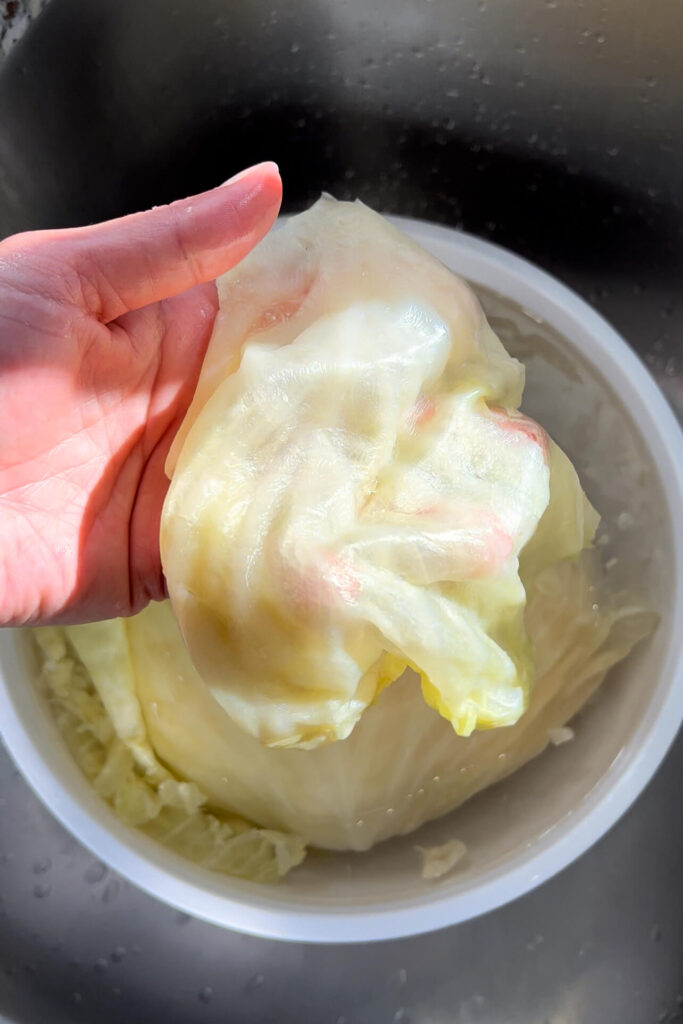 Freezing the cabbage instead of boiling