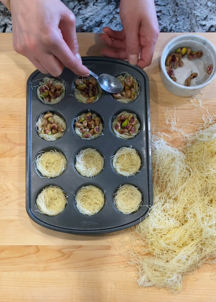 How to make Middle eastern bird nest baklava 