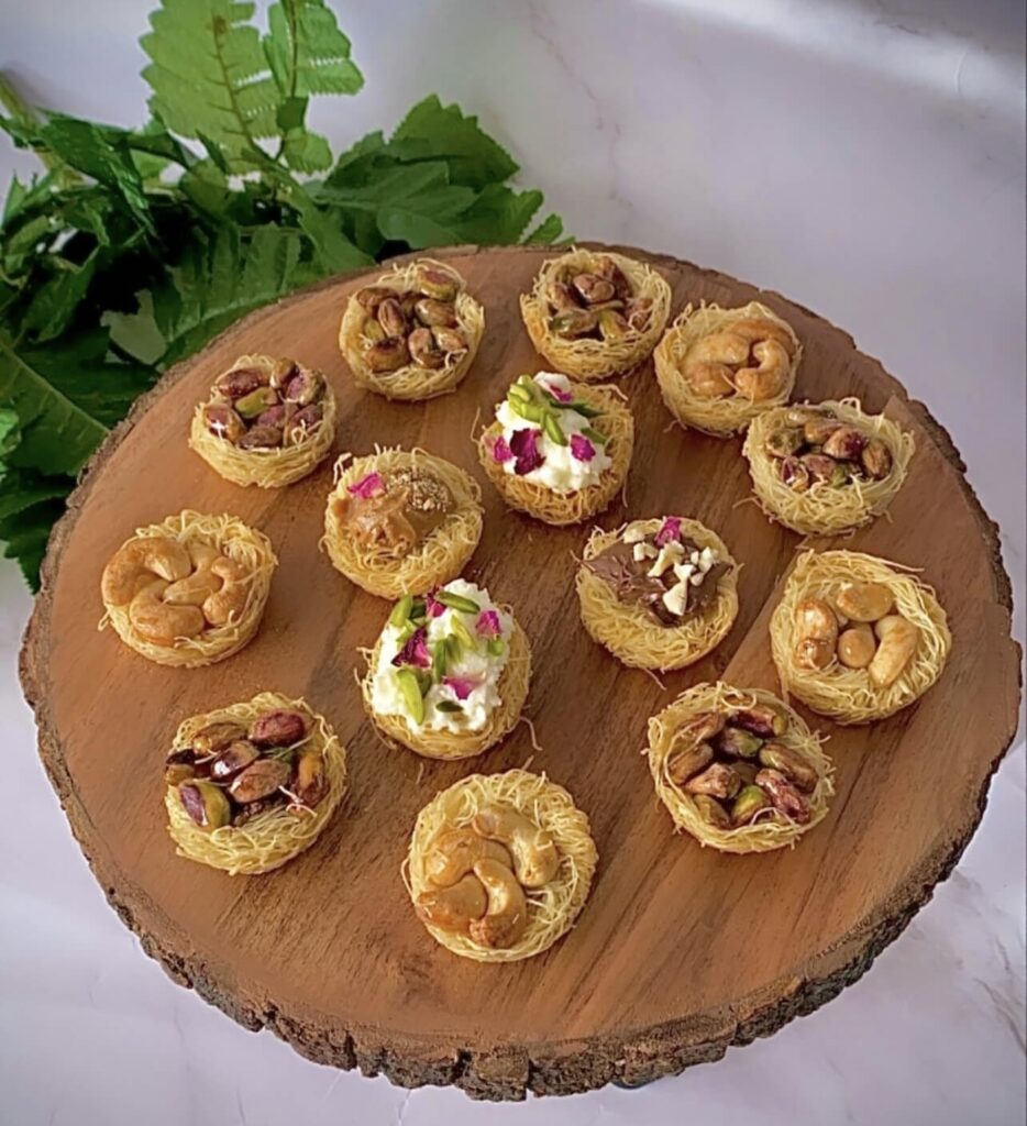Middle eastern bird nest baklava 