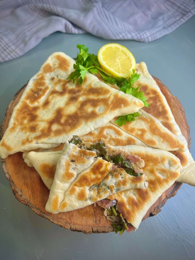 Saj spinach fatayer