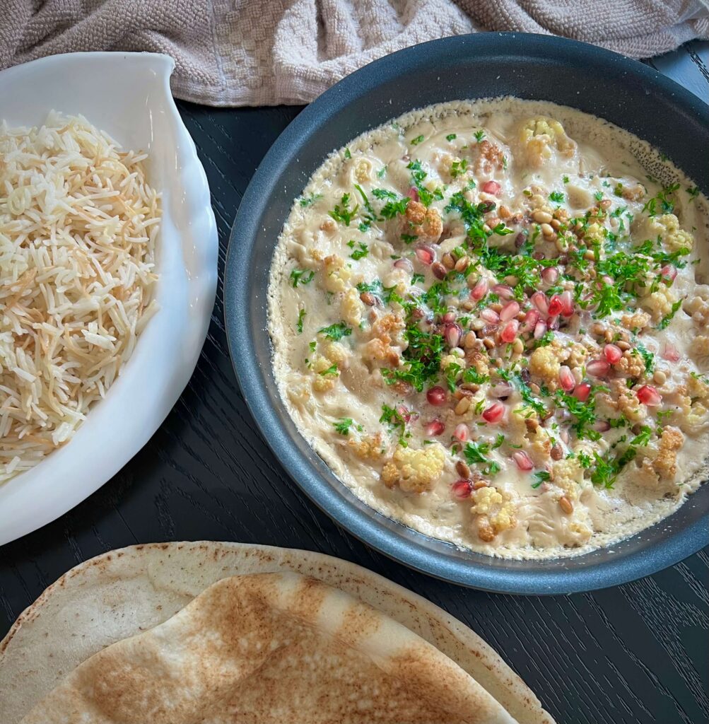 Cauliflower with tahini sauce