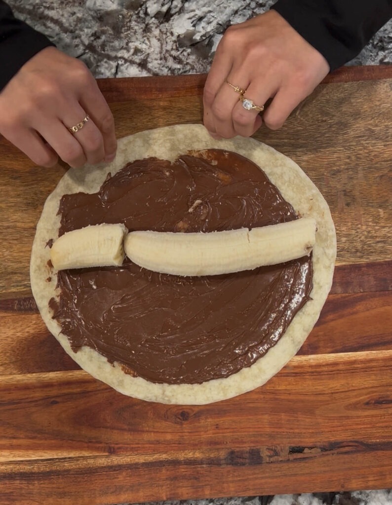 Chocolate banana pinwheels 