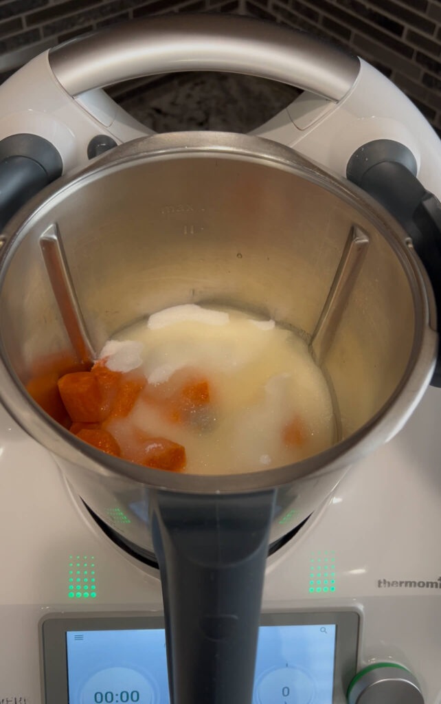 Mix all ingredients for Brazilian carrot cake 