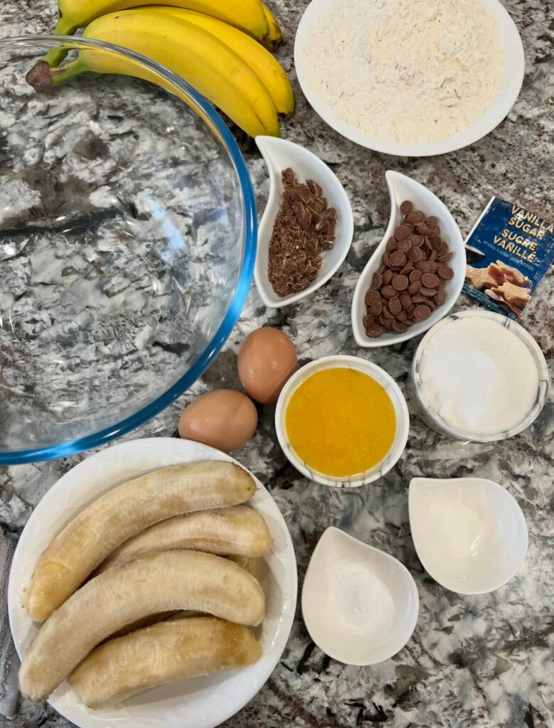 Banana chocolate chip muffins Ingredients 