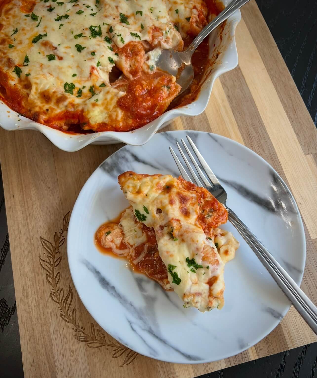Three cheese stuffed shells
