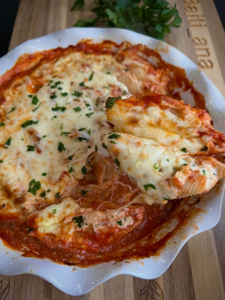 Three cheese stuffed shells