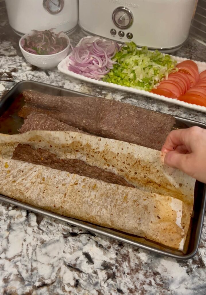 Baking Homemade doner kebab 