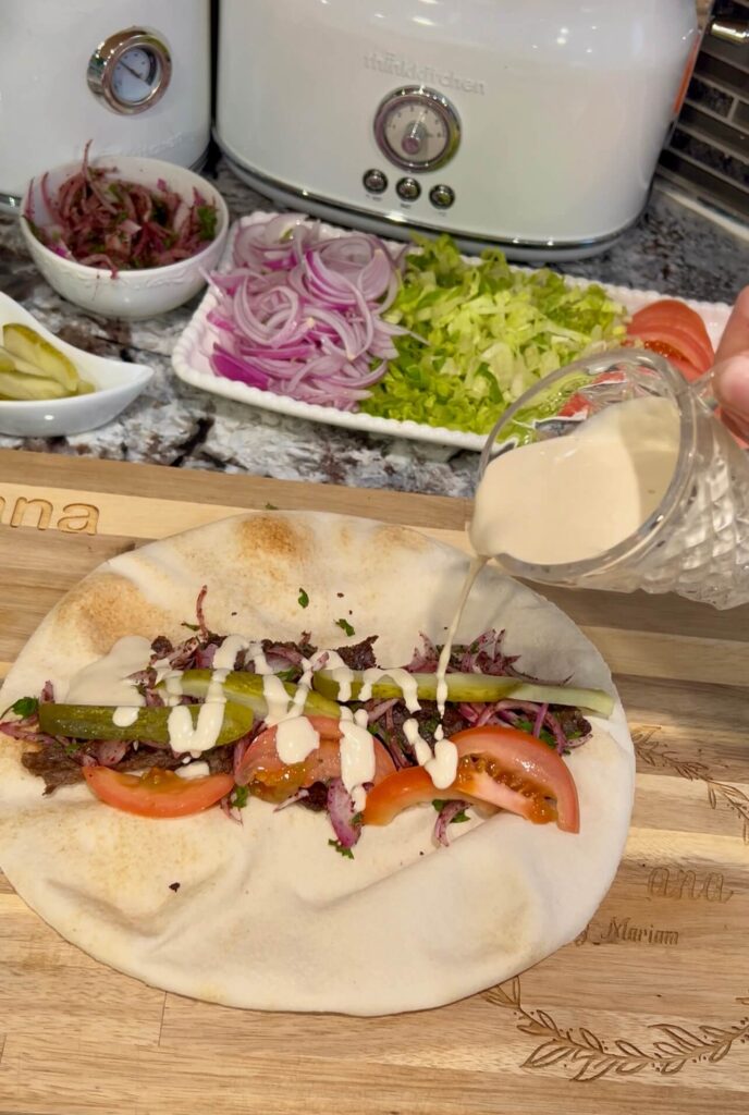 Homemade doner kebab sandwiches 