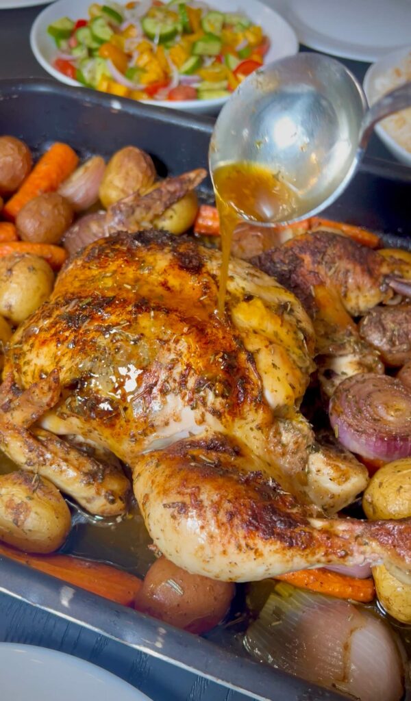 Garlic butter roast chicken