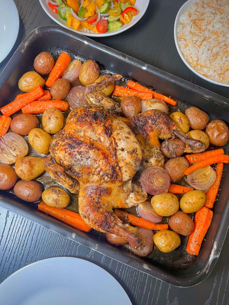 Garlic butter roast chicken