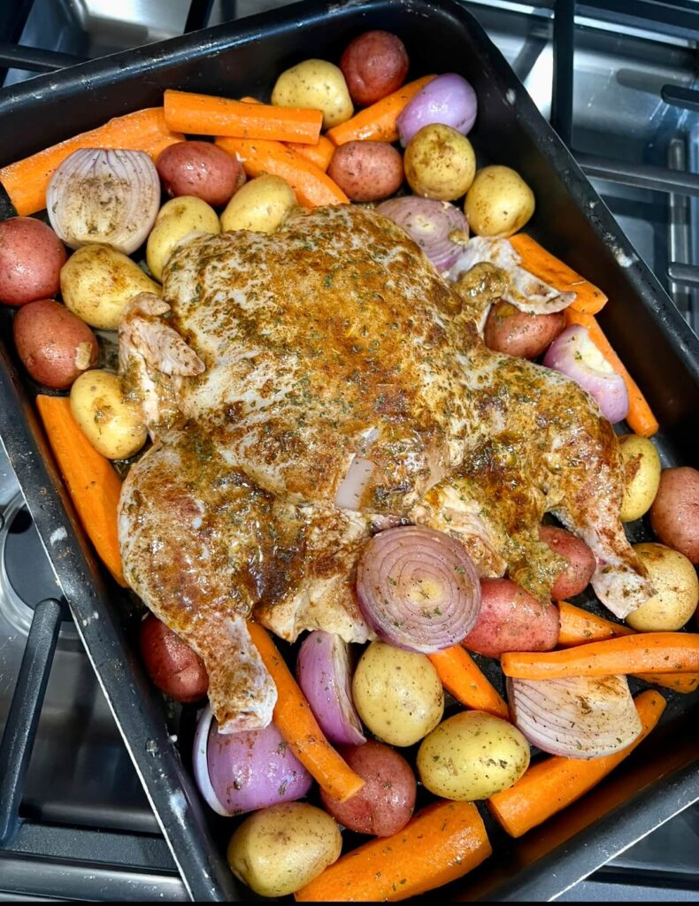 Garlic butter roasted chicken 