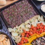Serving Sheet pan beef kebab
