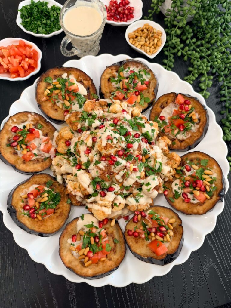 Eggplant & Cauliflower with Tahini Sauce